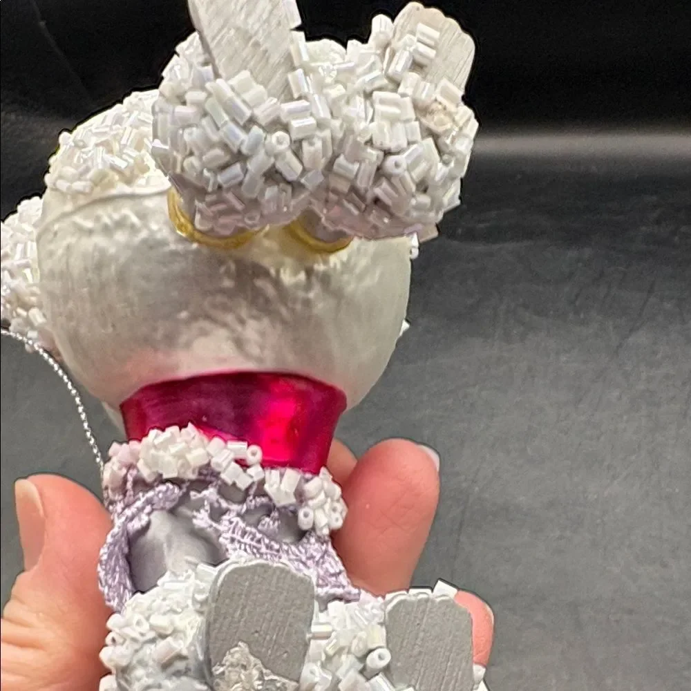 Elegant White Poodle Holiday Ornament